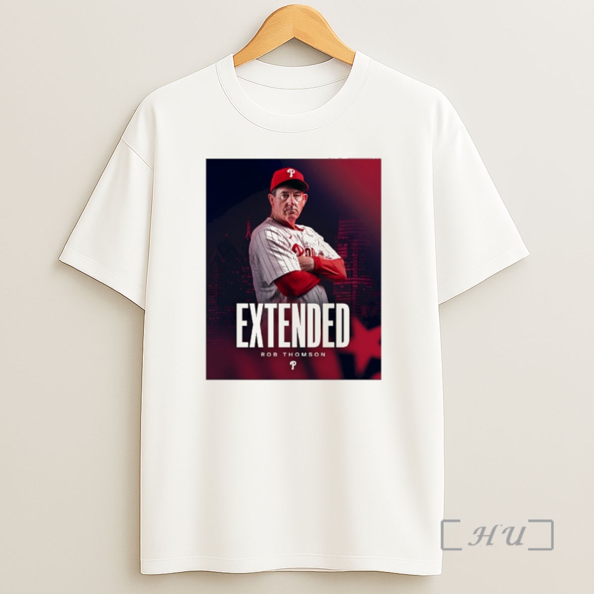 Officials Rob Thomson Philadelphia Phillies Extended Shirt Sweatshirt Tee