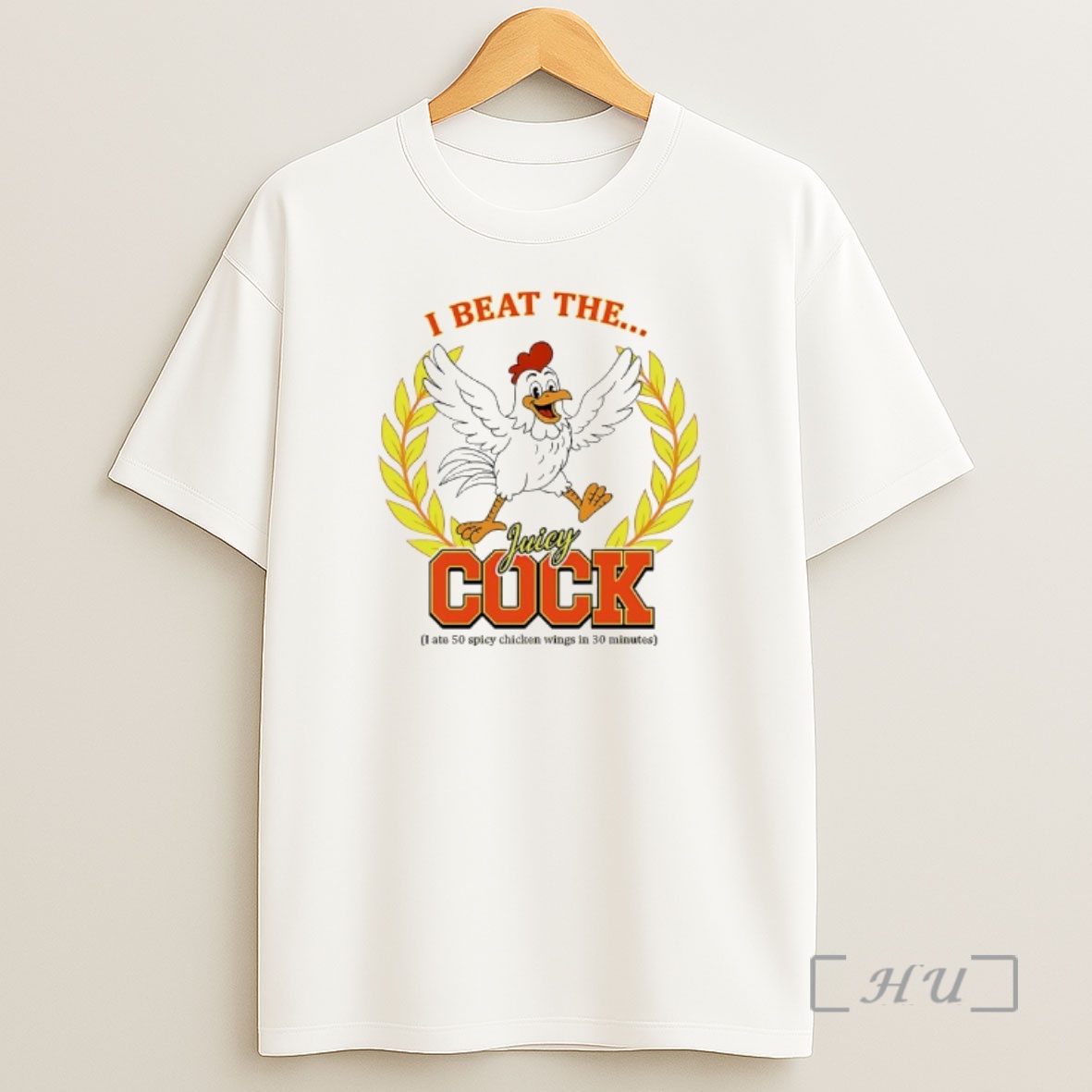 Officials Rooster I Beat The Juicy Cock I Ate 50 Spicy Chicken Wings In 30 Minutes Premium Shirt Sweatshirt Tee