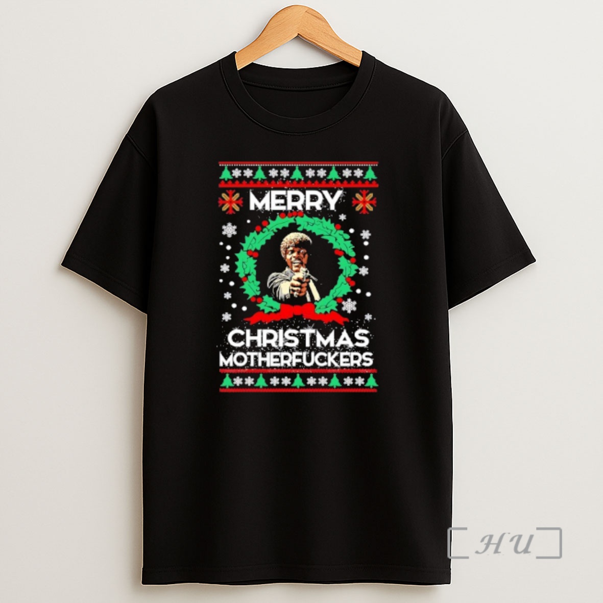 Officials Samuel L Jackson In The Role Of Jules Winnfield From The Movie Pulp Fiction Merry Christmas Shirt Sweatshirt Tee