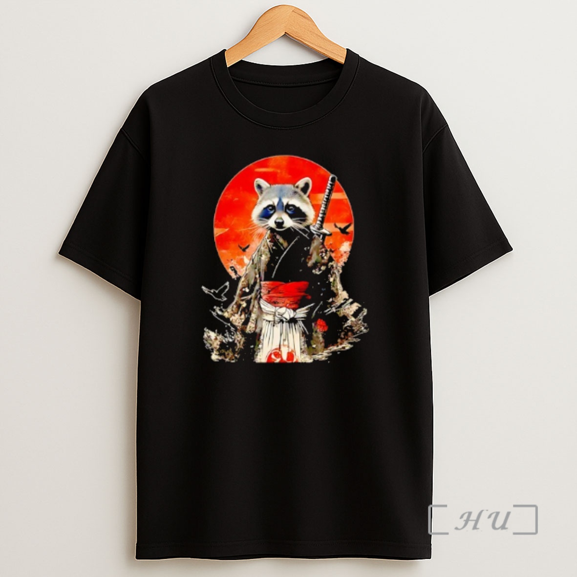 Officials Samurai Raccoon Sun And Flowers Art Shirt Sweatshirt Tee