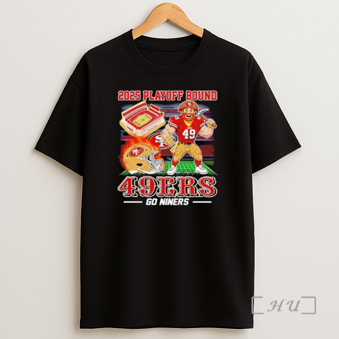 Officials San Francisco 49ers 2025 Nfl Playoff Bound Go Niners Mascot Shirt Sweatshirt Tee