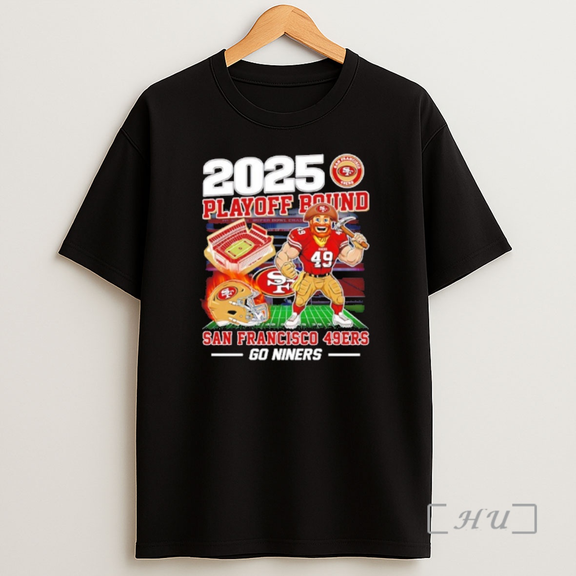 Officials San Francisco 49ers 2025 Playoff Bound Go Niners Mascot Shirt Sweatshirt Tee