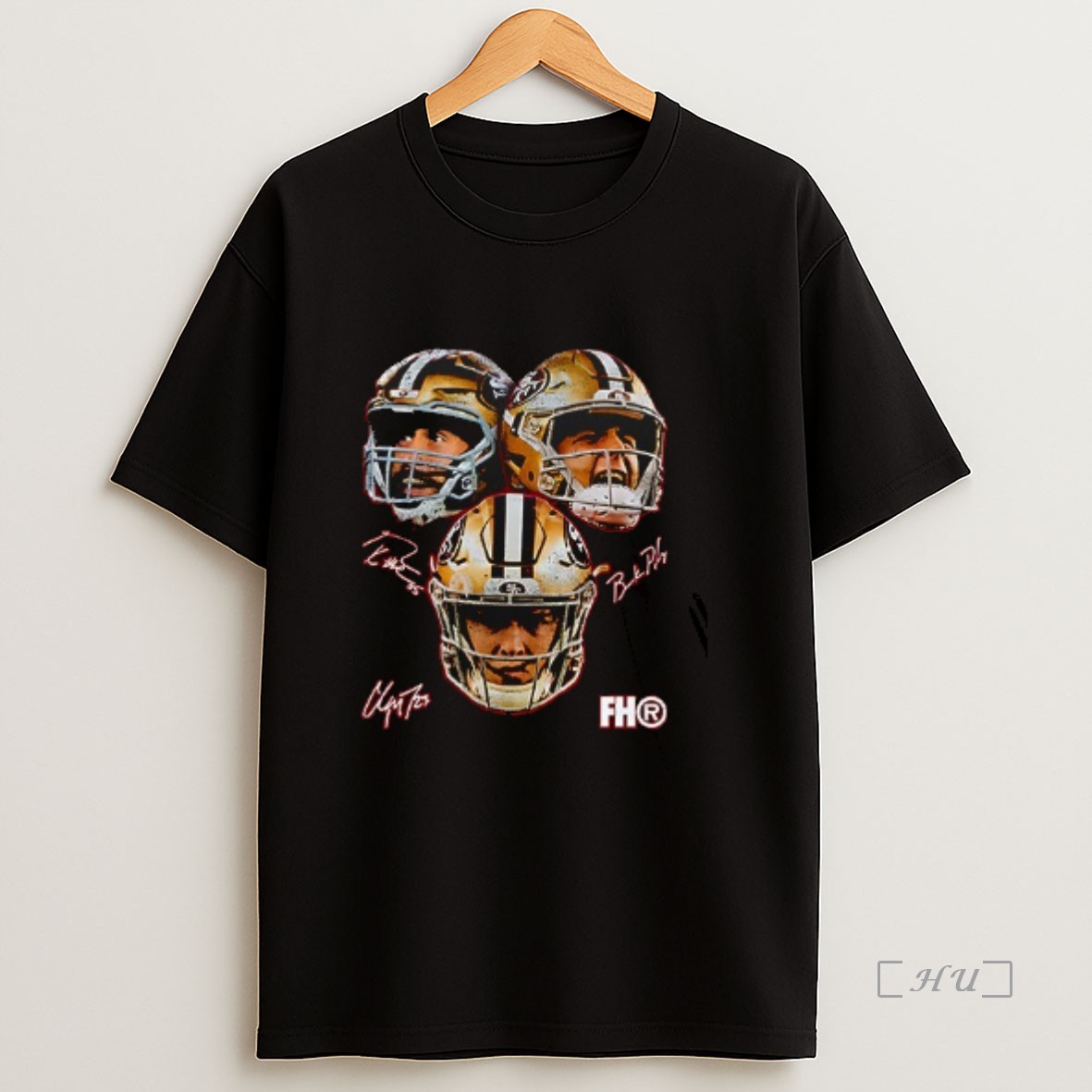 Officials San Francisco 49ers Big 3 Portrait Signature Double Sided Graphic Premium Shirt Sweatshirt Tee