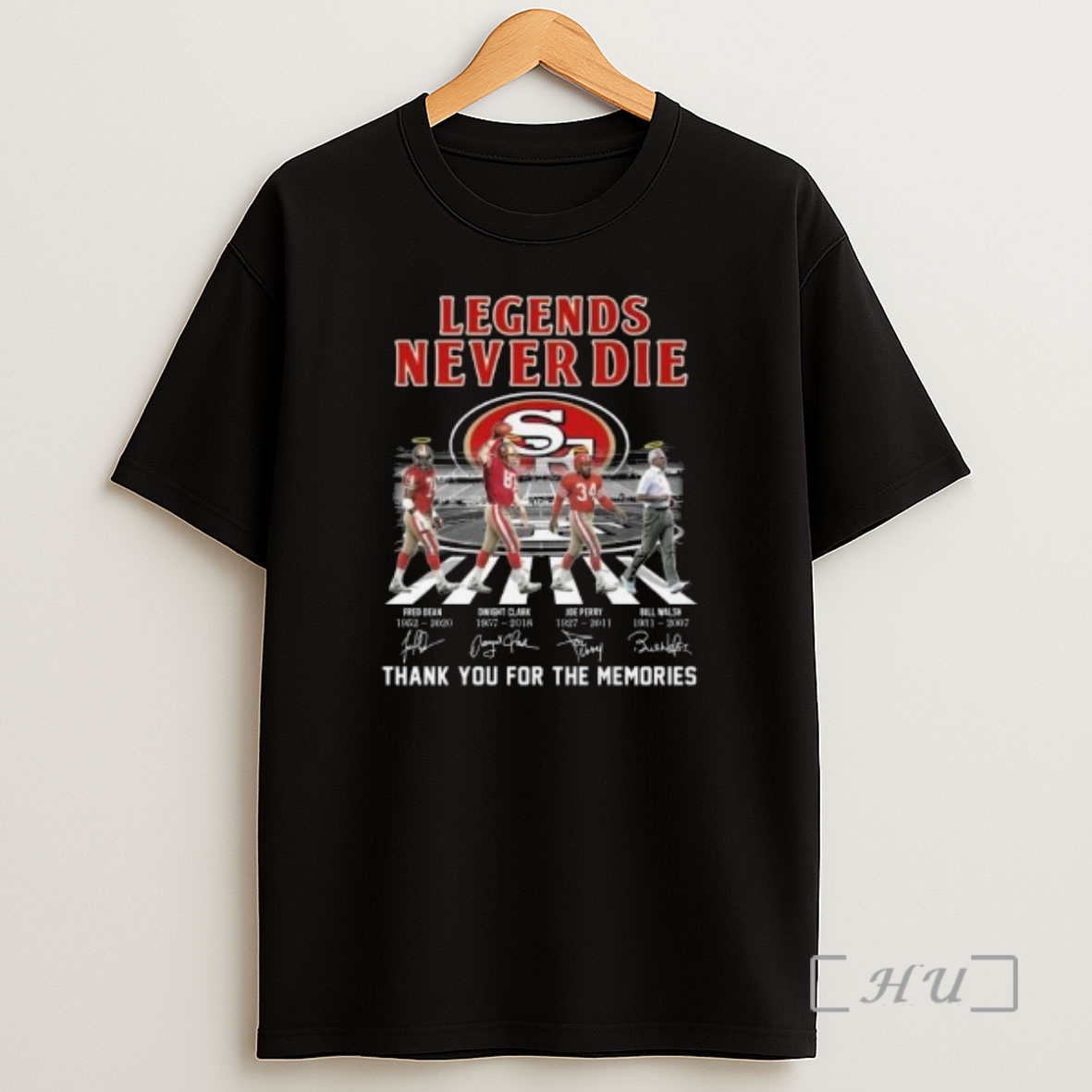 Officials San Francisco 49ers Legends Never Die Abbey Road Signatures Thank You For The Memories Circle Black Premium Shirt Sweatshirt Tee