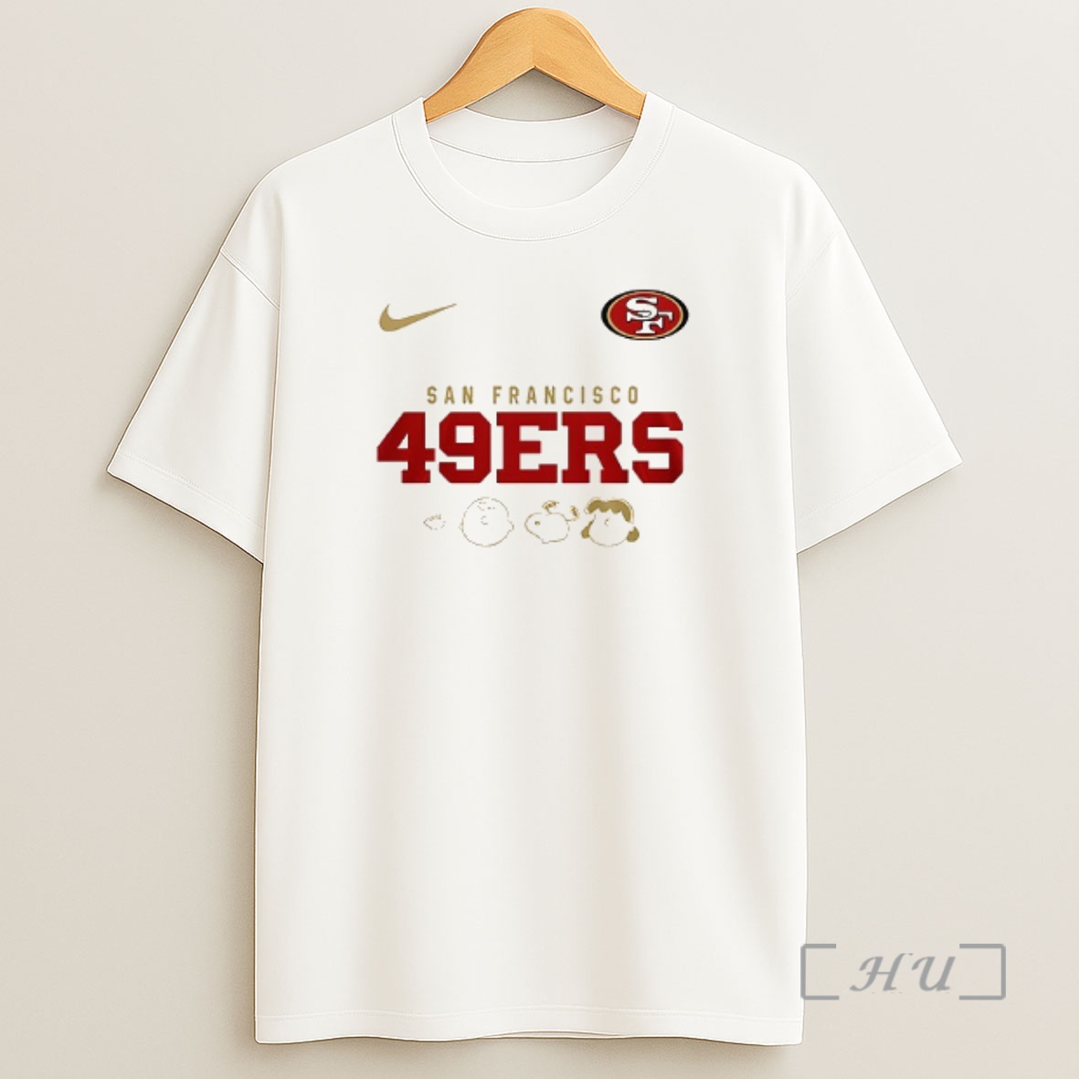 Officials San Francisco 49ers X Peanuts Abbey Road Cartoon Double Sided Graphic Shirt Sweatshirt Tee