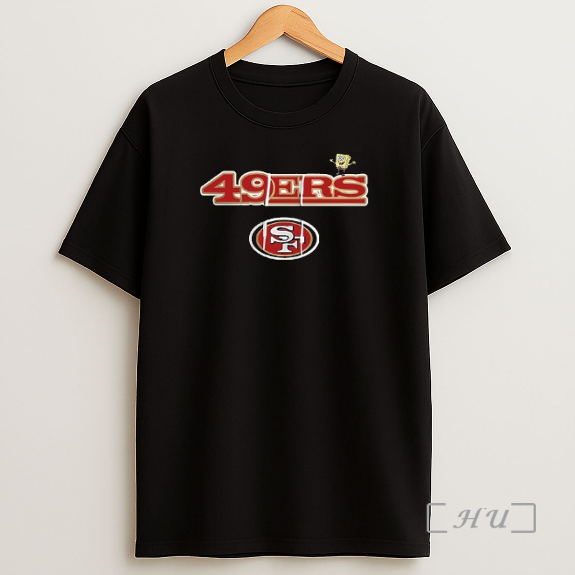 Officials San Francisco 49ers X Squarepants Movie Cartoon Double Sided Graphic Shirt Sweatshirt Tee
