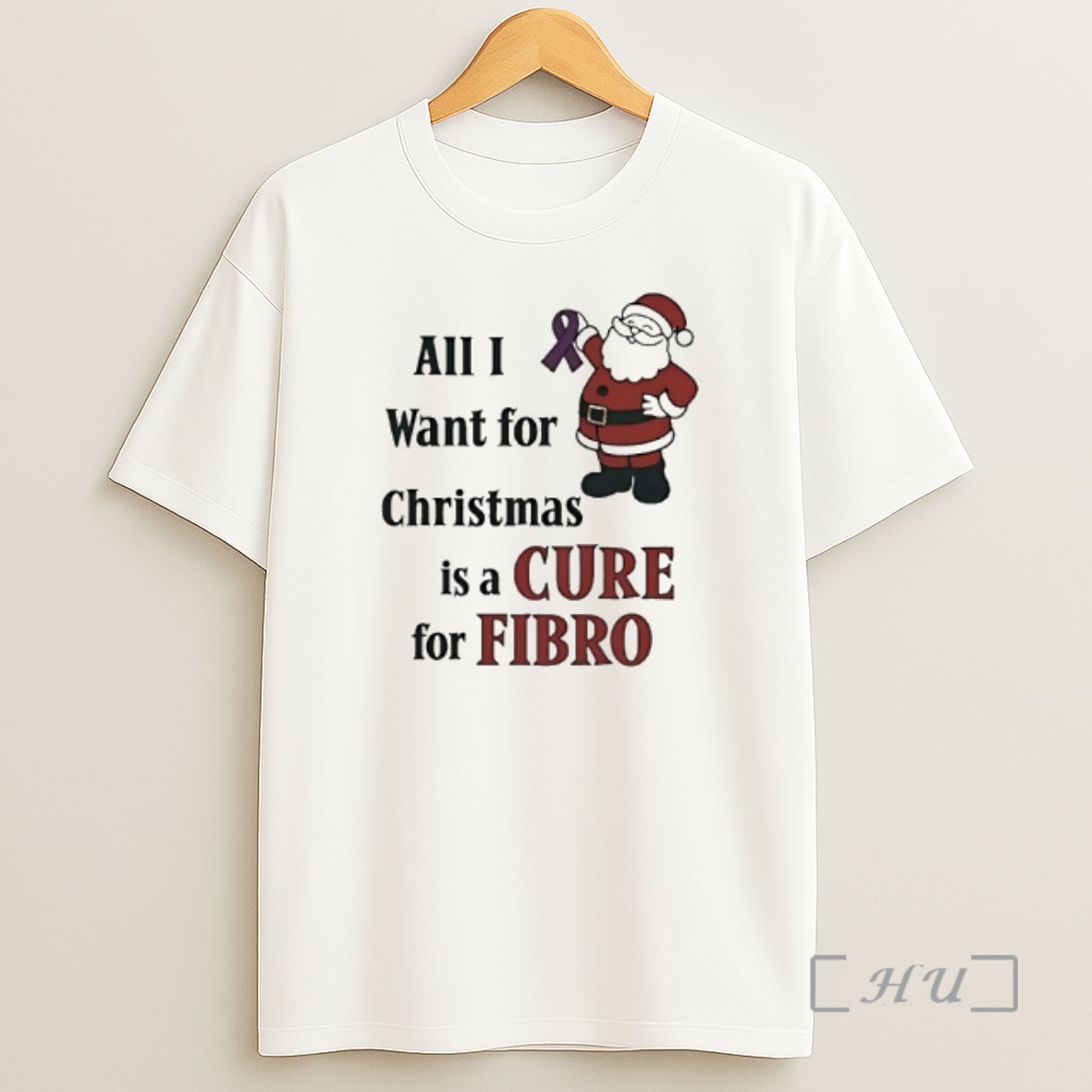 Officials Santa Awareness All I Want For Christmas Is A Cure For Fibro Premium Shirt Sweatshirt Tee