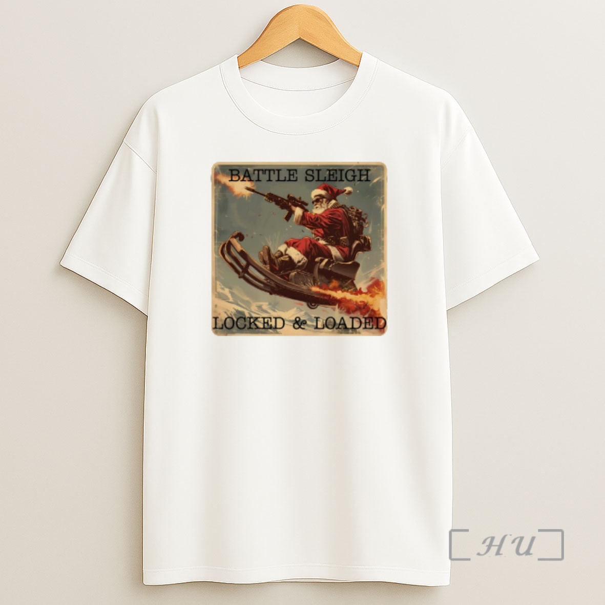 Officials Santa Battle Sleigh Locked And Loaded Christmas Premium Shirt Sweatshirt Tee