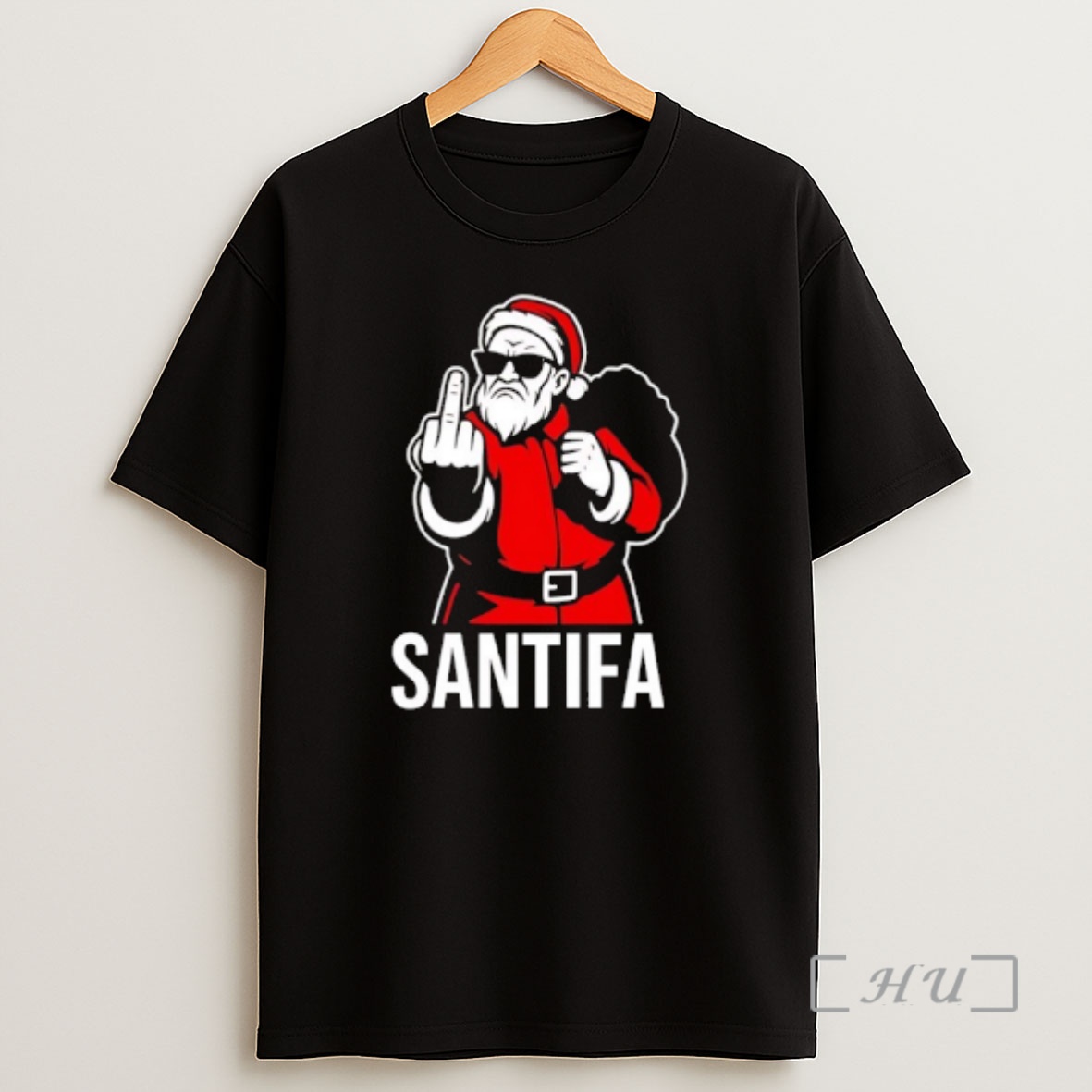 Officials Santa Claus Santifa Says Fuck You To Facism Graphic Premium Shirt Sweatshirt Tee