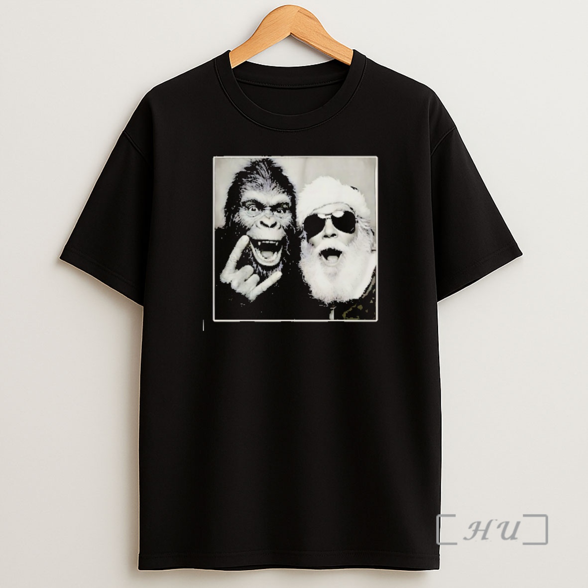 Officials Santa Claus Selfie Bigfoot Christmas Sasquatch Rock Premium Shirt Sweatshirt Tee