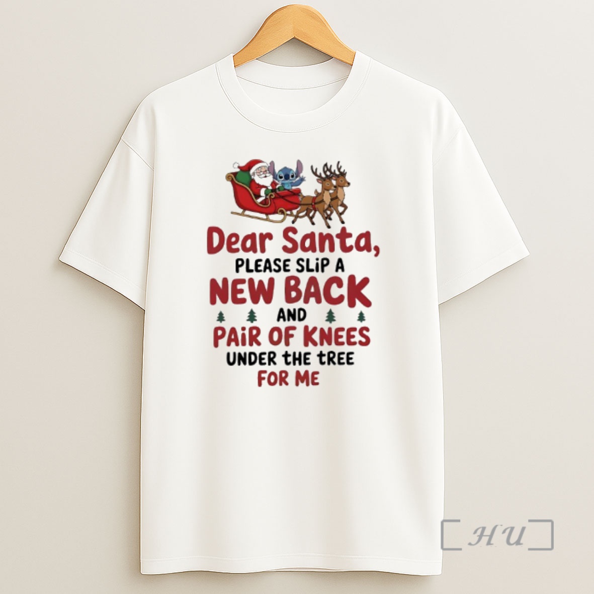 Officials Santa Claus And Stitch Dear Santa Please Slip A New Back And Pair Of Knees Under The Tree For Me Premium Shirt Sweatshirt Tee