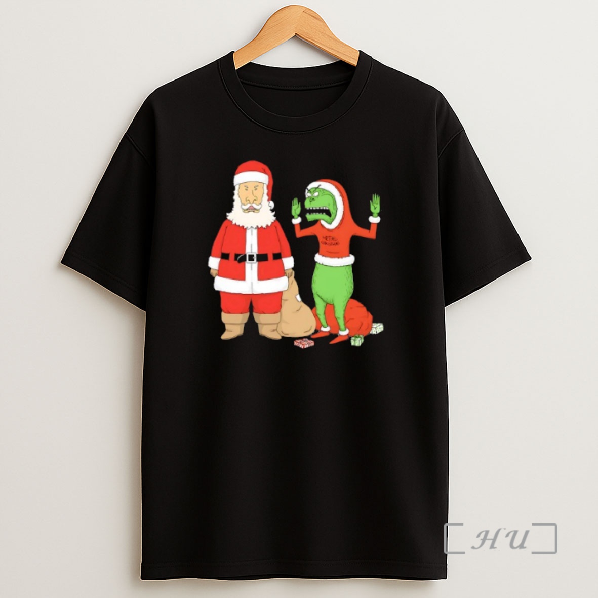 Officials Santa Claus And The Grinch In The Style Of Beavis And Butt Head Shirt Sweatshirt Tee
