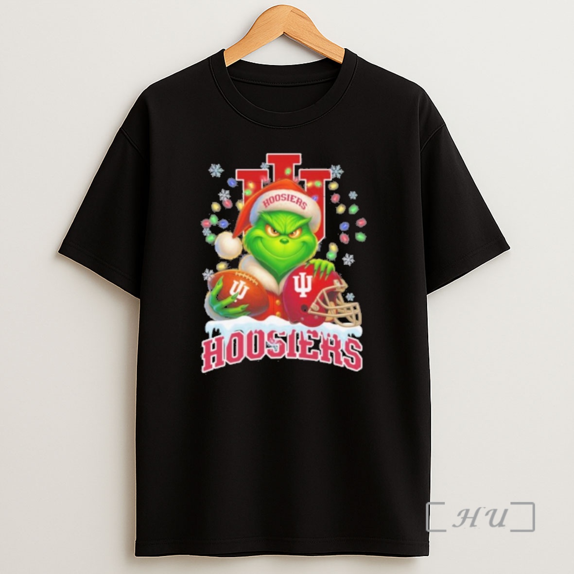Officials Santa Grinch X Indiana Hoosiers Light Merry Christmas Shirt Sweatshirt Tee
