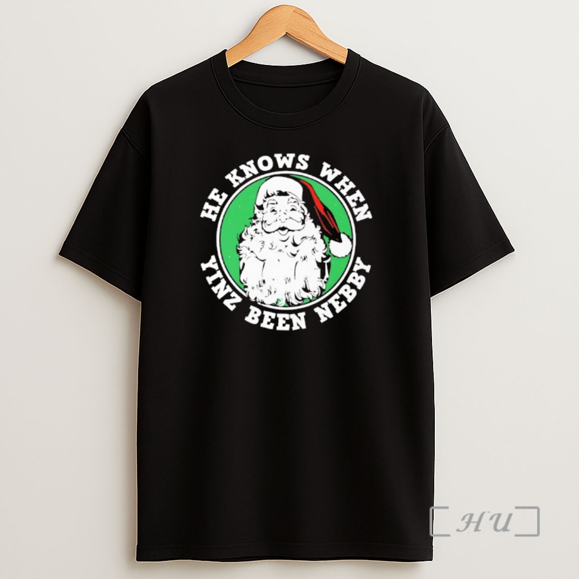 Officials Santa He Knows When Yinz Been Nebby Shirt Sweatshirt Tee