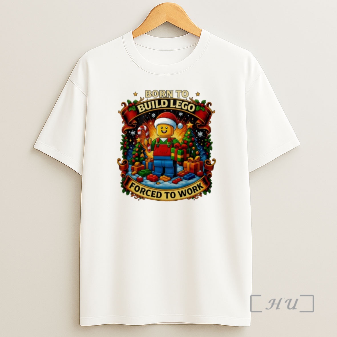 Officials Santa Lego Born To Build Lego Forced To Work Christmas Shirt Sweatshirt Tee