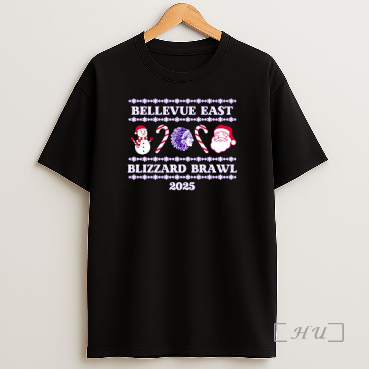 Officials Santa And Snowman Bellevue East Blizzard Brawl 2025 Ugly Christmas Ornaments Shirt Sweatshirt Tee