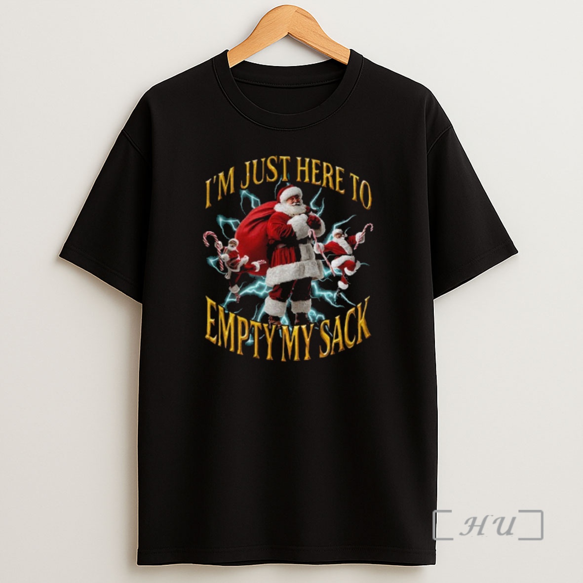 Officials Santa Hat Im Just Here To Empty My Sack Merry Christmas Shirt Sweatshirt Tee