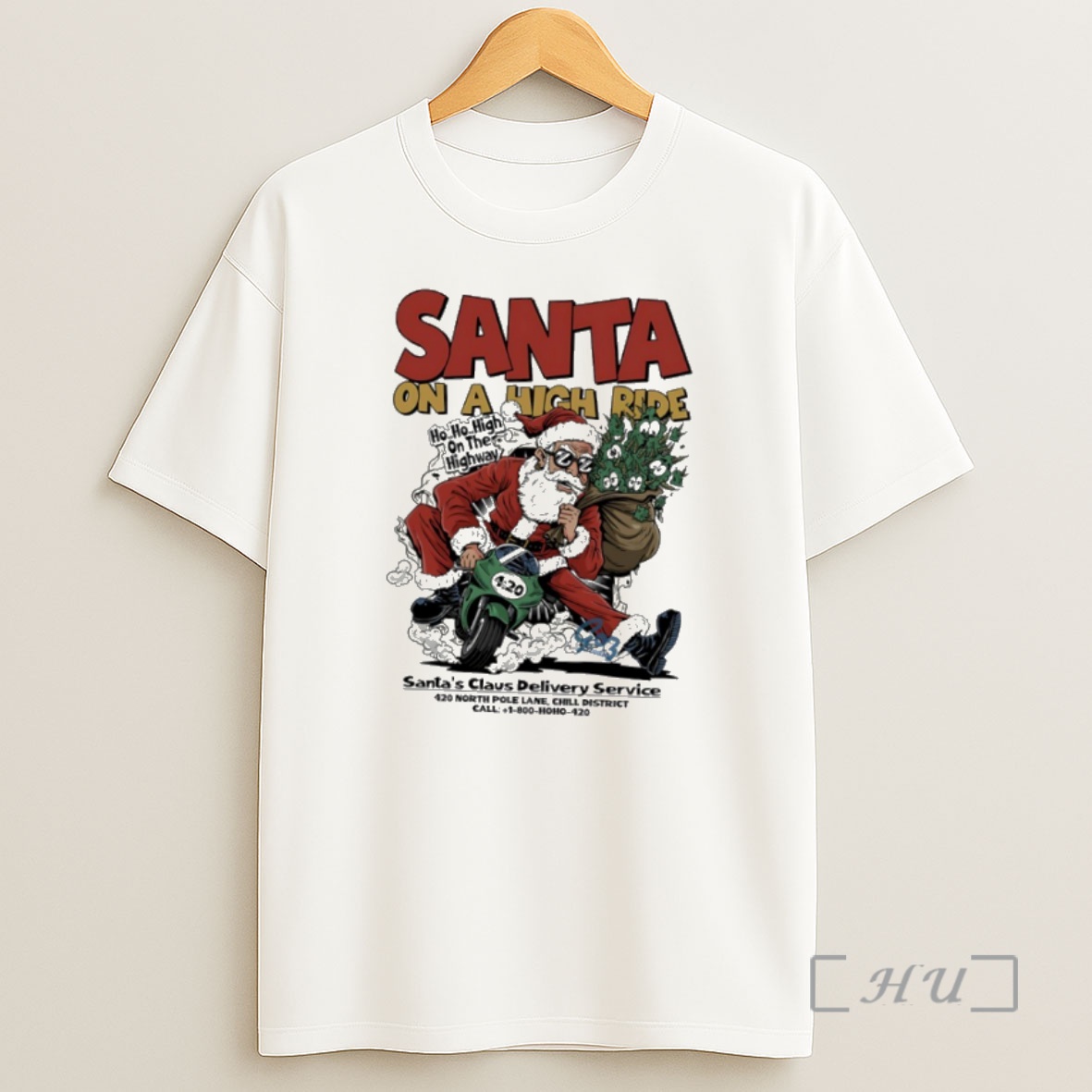 Officials Santa On A High Ride Santas Claus Delivery Service Premium Shirt Sweatshirt Tee