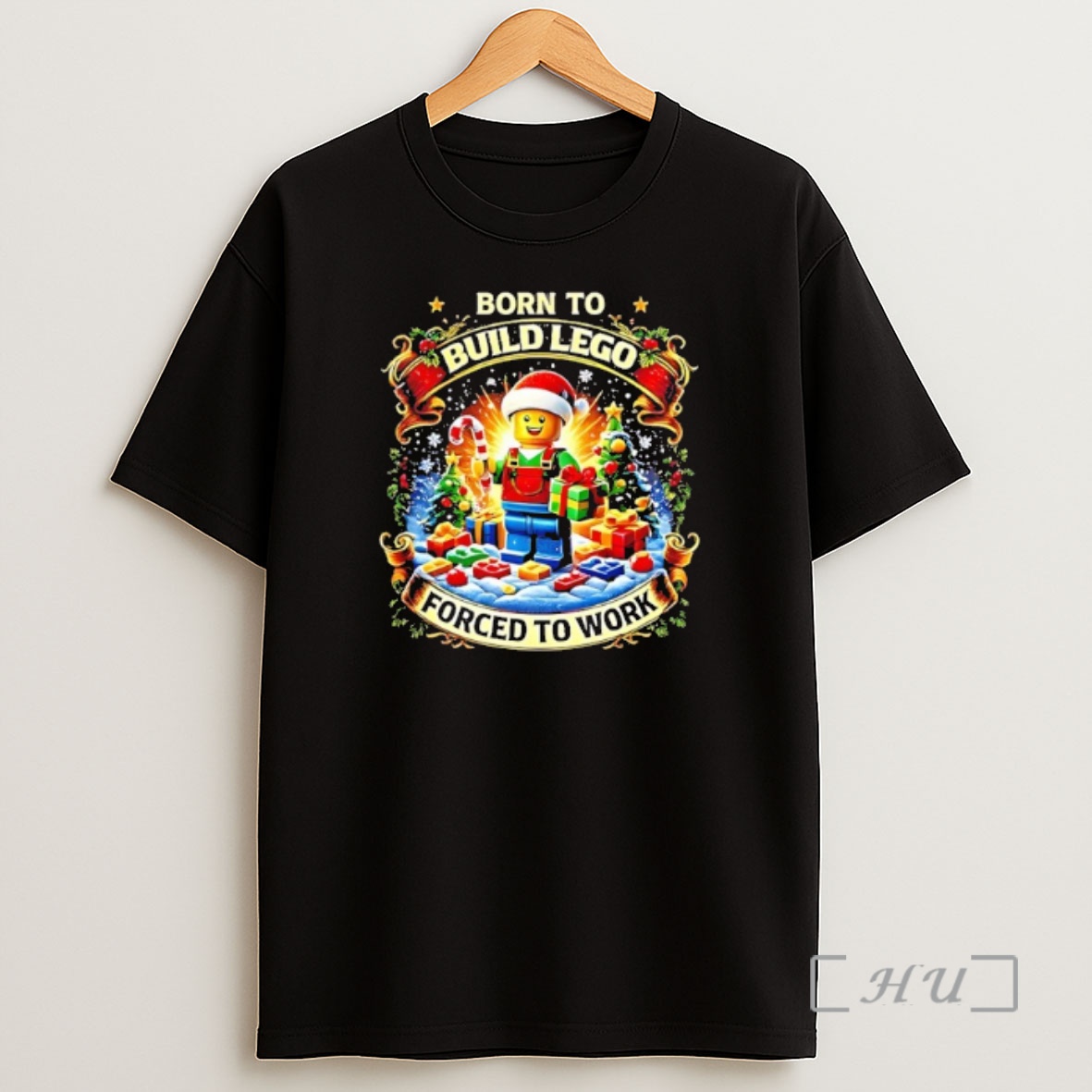 Officials Santa X Lego Born To Build Lego Forced To Work Christmas Premium Shirt Sweatshirt Tee