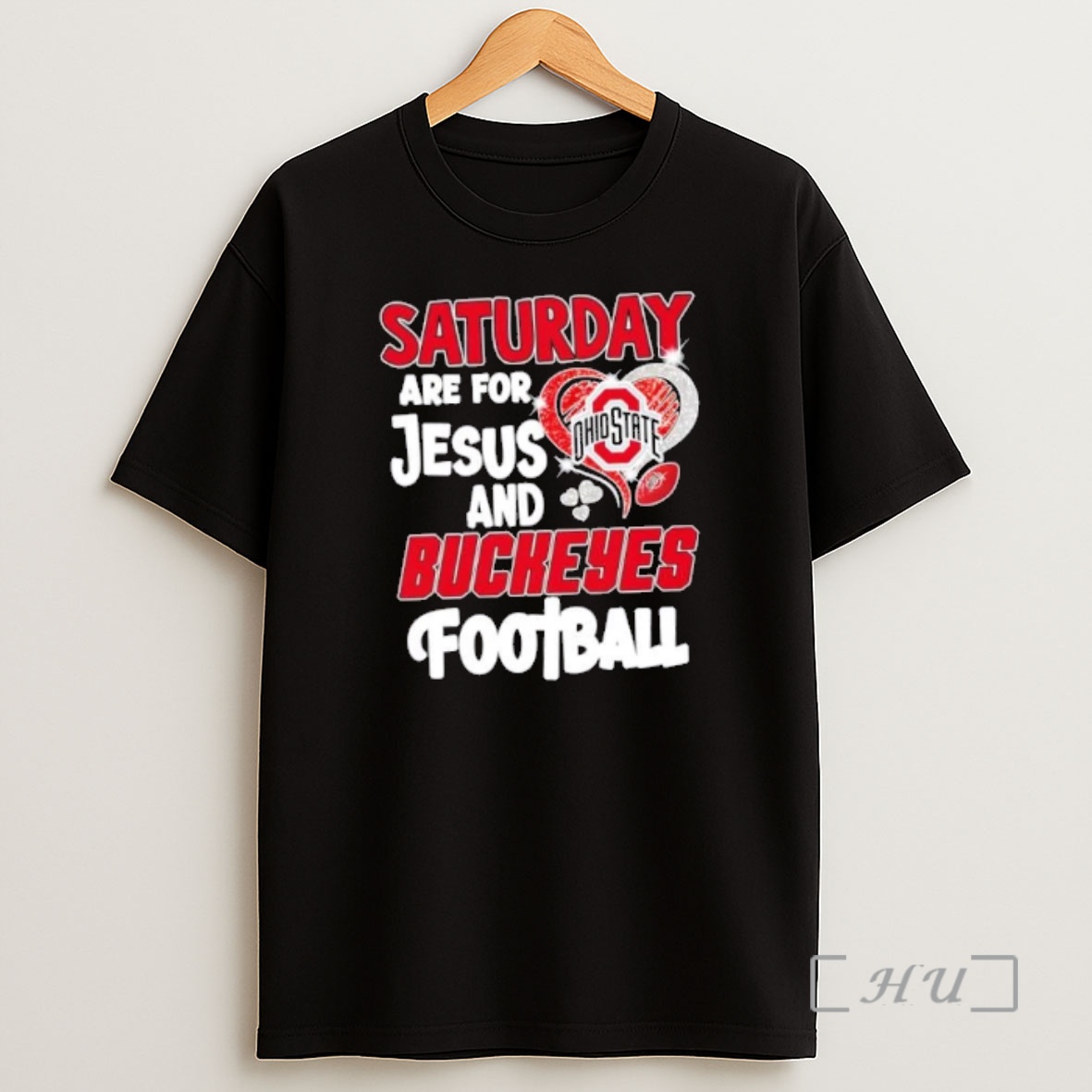 Officials Saturday Are For Jesus And Ohio State Buckeyes Football Hearts Premium Shirt Sweatshirt Tee