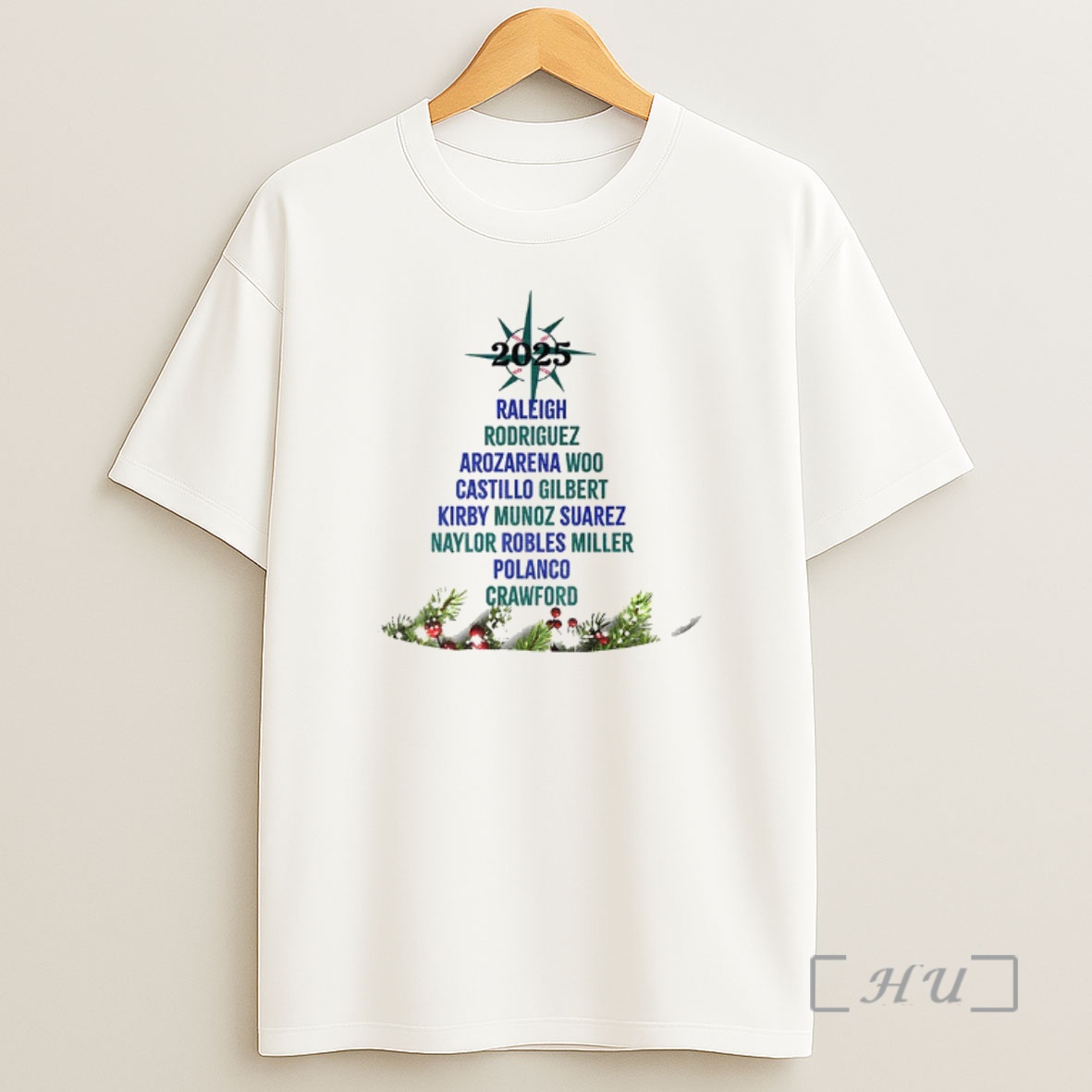 Officials Seattle Mariners Player Tree 2025 Christmas Premium Shirt Sweatshirt Tee