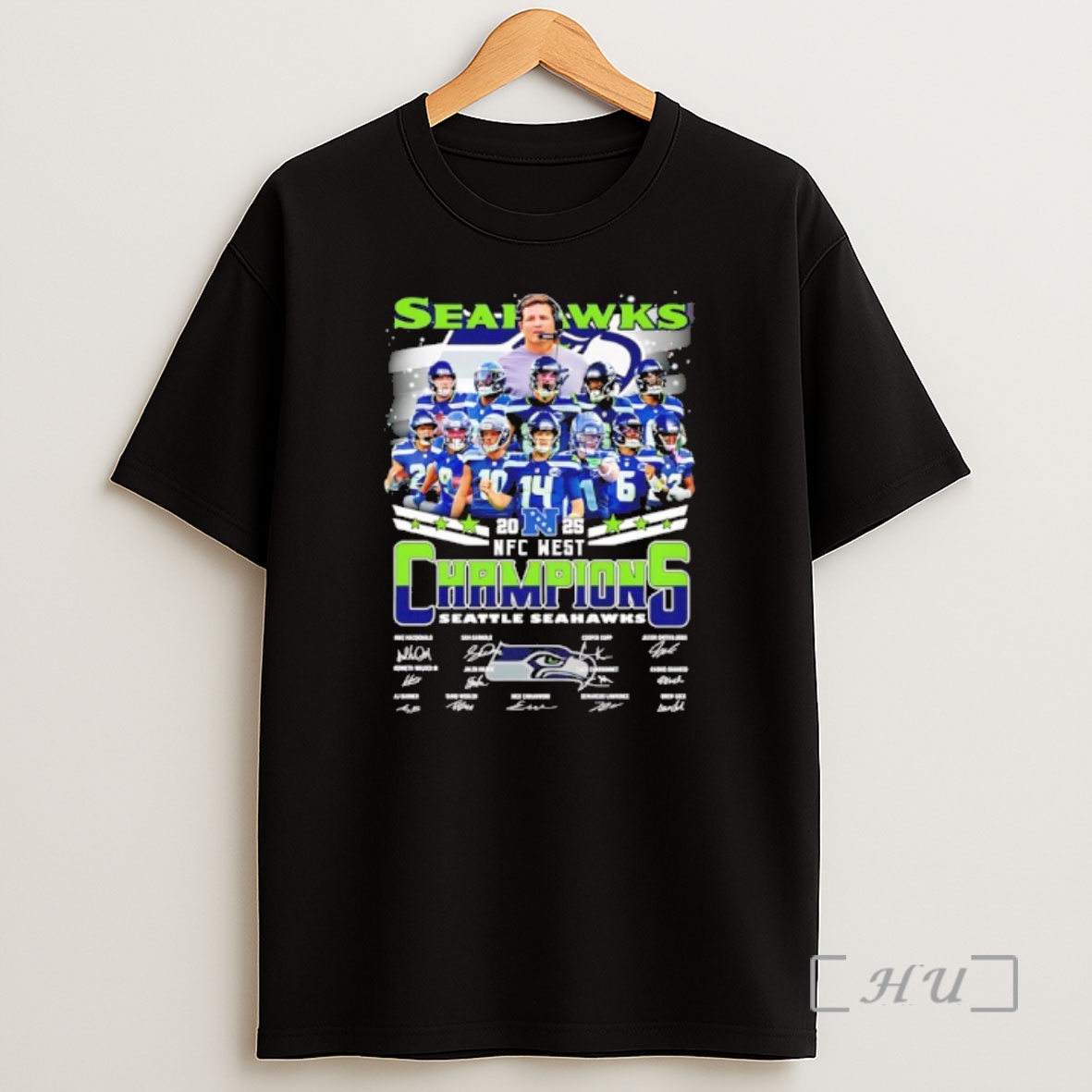 Officials Seattle Seahawks 2025 Nfc West Champions All Team Signature Shirt Sweatshirt Tee