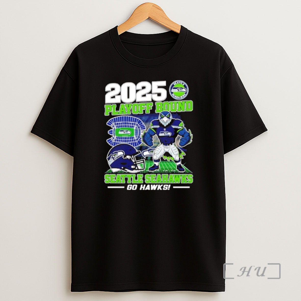 Officials Seattle Seahawks 2025 Playoff Bound Go Hawks Mascot Shirt Sweatshirt Tee
