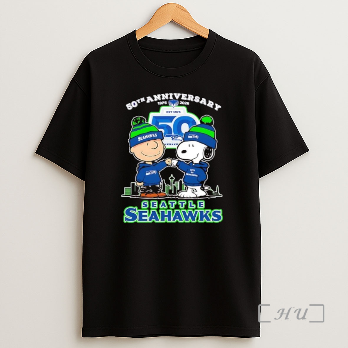Officials Seattle Seahawks 50th Anniversary 1976 2026 Peanuts Characters Shirt Sweatshirt Tee