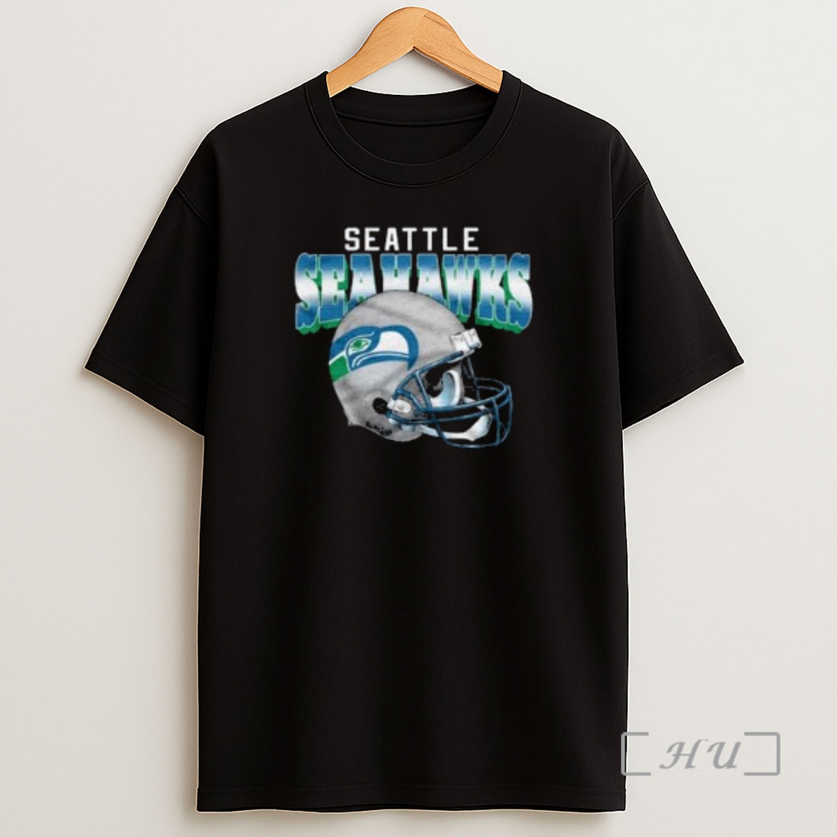 Officials Seattle Seahawks Gradient Helmet Circle Black Shirt Sweatshirt Tee