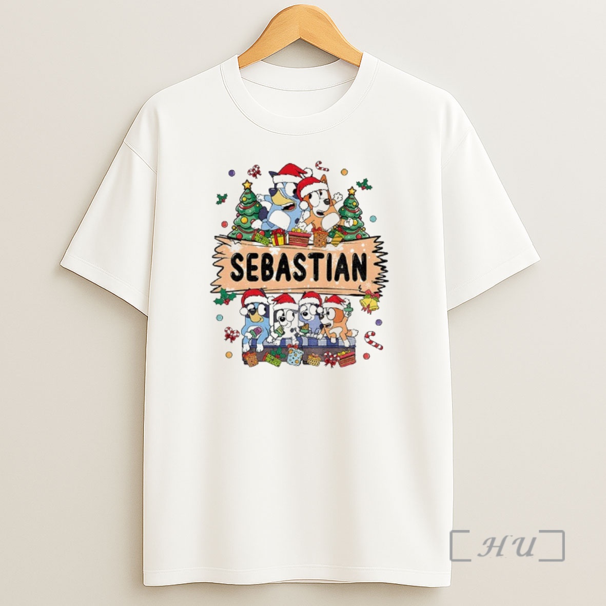 Officials Sebastian Bluey Family Santa Hat Merry Christmas Premium Shirt Sweatshirt Tee