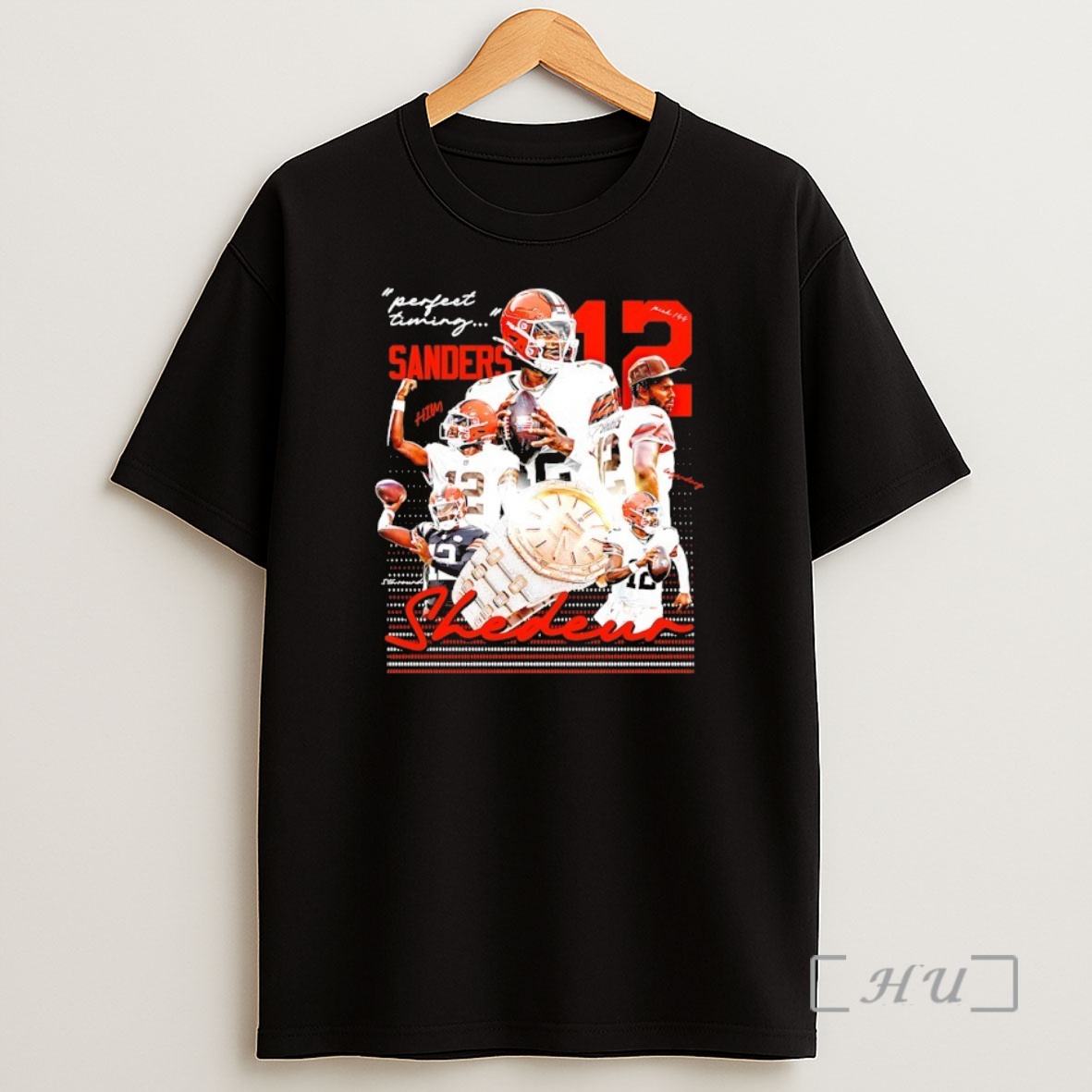 Officials Shedeur Sanders 12 Cleveland Bronws Perfect Timing Graphic Shirt Sweatshirt Tee