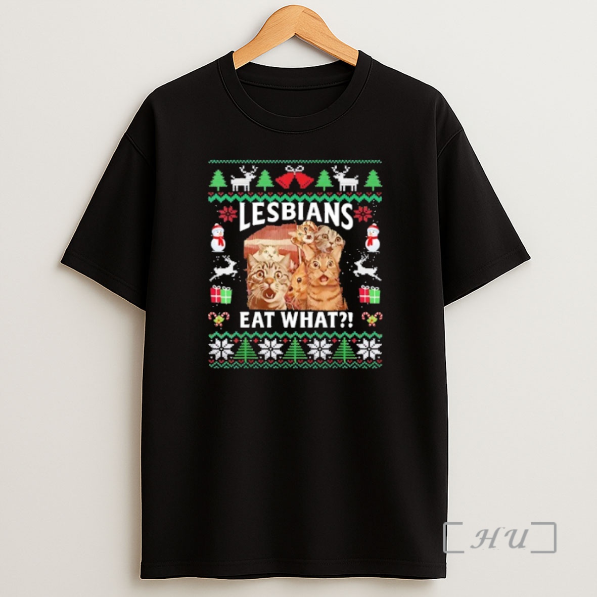 Officials Shocked Cats Esbians Eat What Christmas Ugly Shirt Sweatshirt Tee