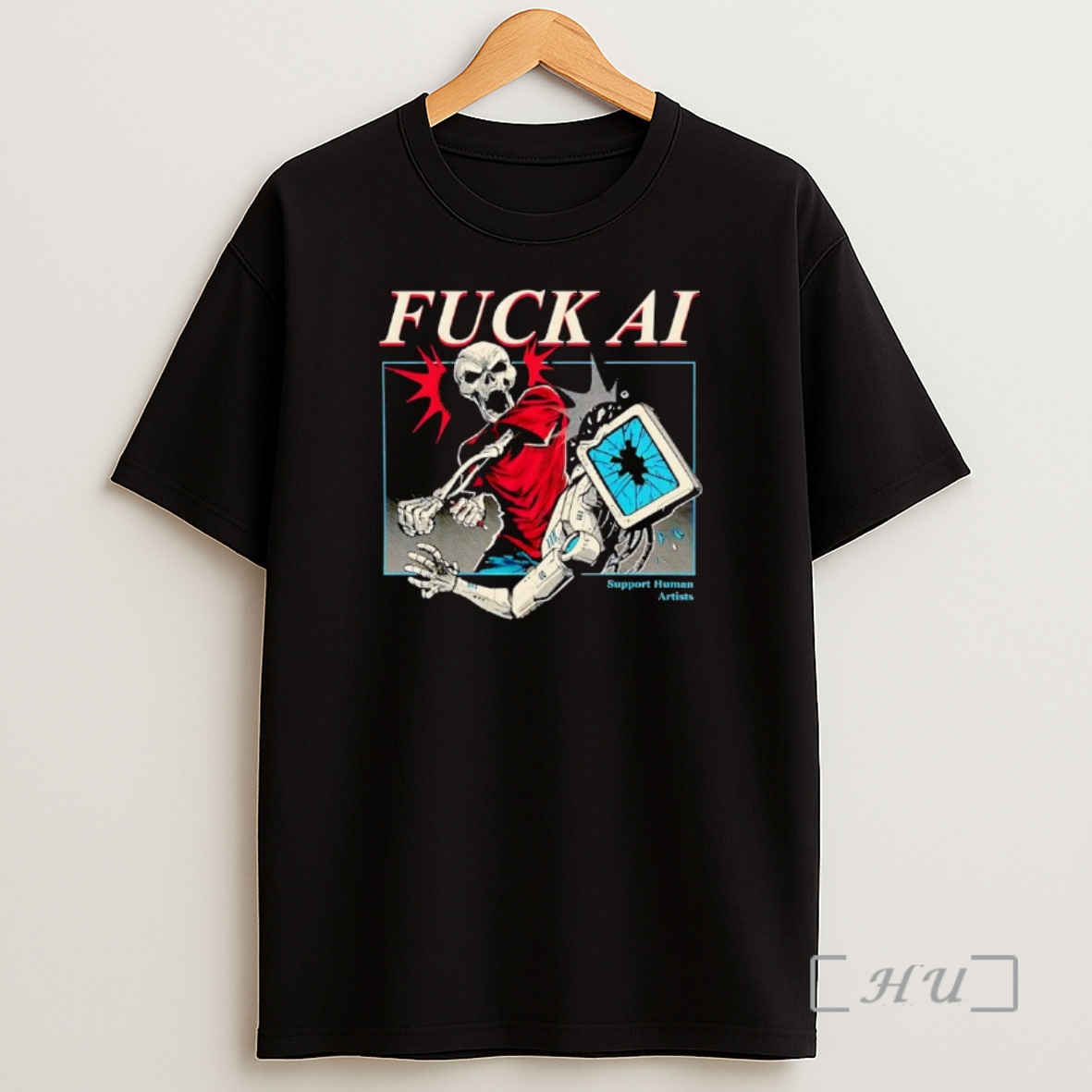 Officials Skeleton Fuck Ai Support Human Artists Ornaments Shirt Sweatshirt Tee