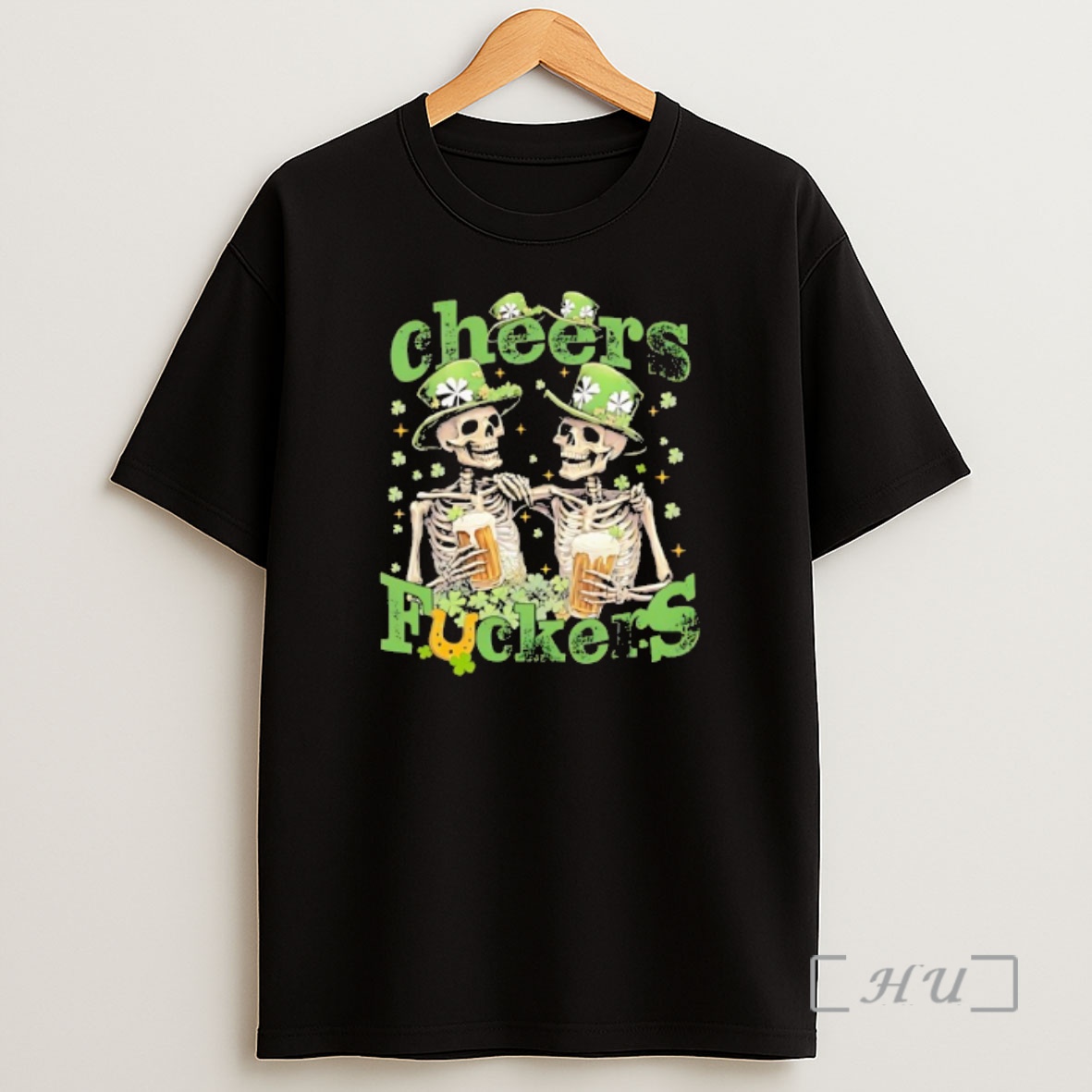 Officials Skeleton Drinking Beer Cheers Fuckers St Patricks Day Funny Shirt Sweatshirt Tee
