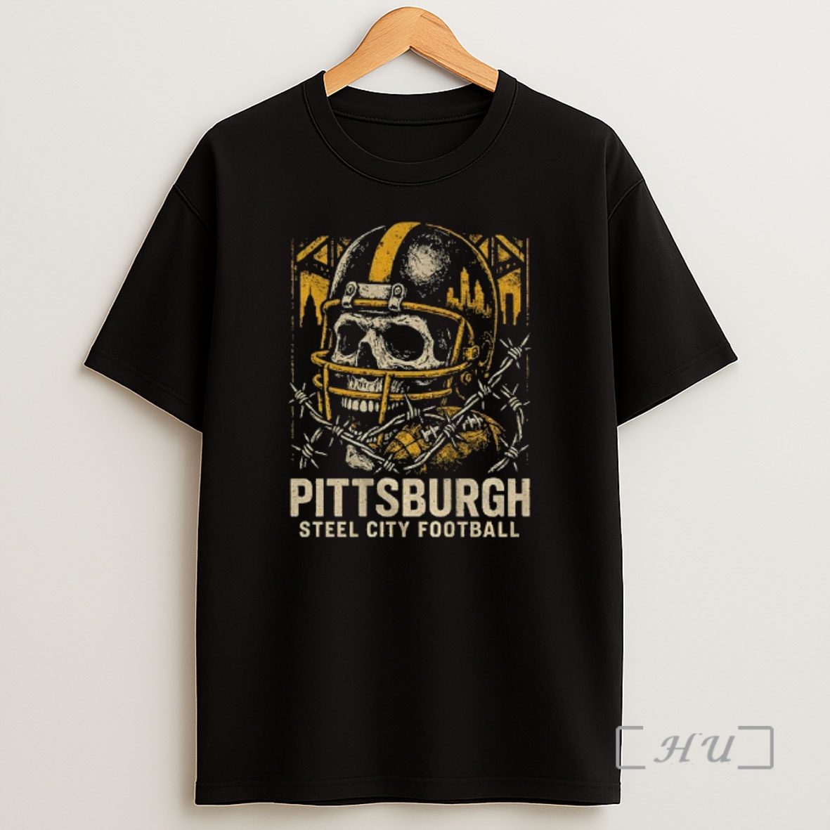 Officials Skull Cracking Pittsburgh Steelers City Football Vintage Shirt Sweatshirt Tee