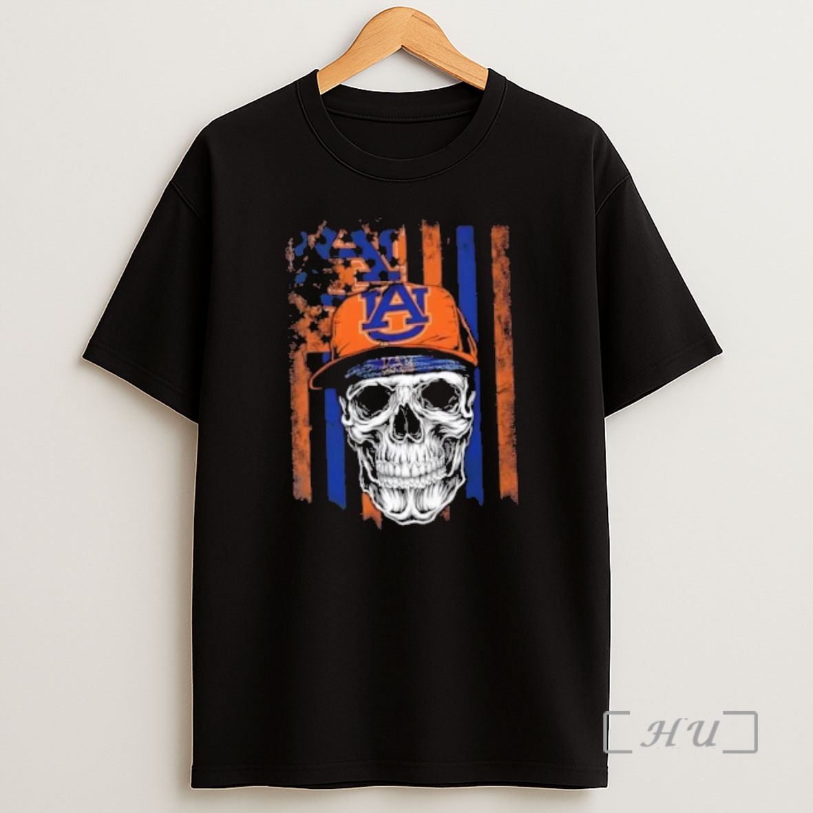 Officials Skull Wearing A Cap Auburn Tigers Us Flag Shirt Sweatshirt Tee