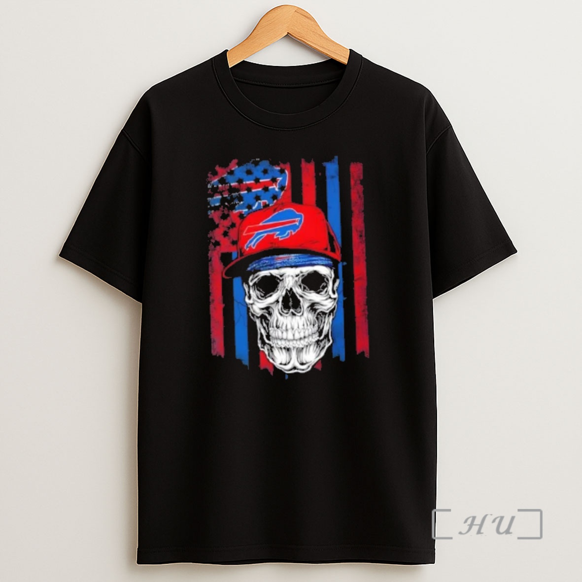 Officials Skull Wearing A Cap Buffalo Bills Us Flag Shirt Sweatshirt Tee
