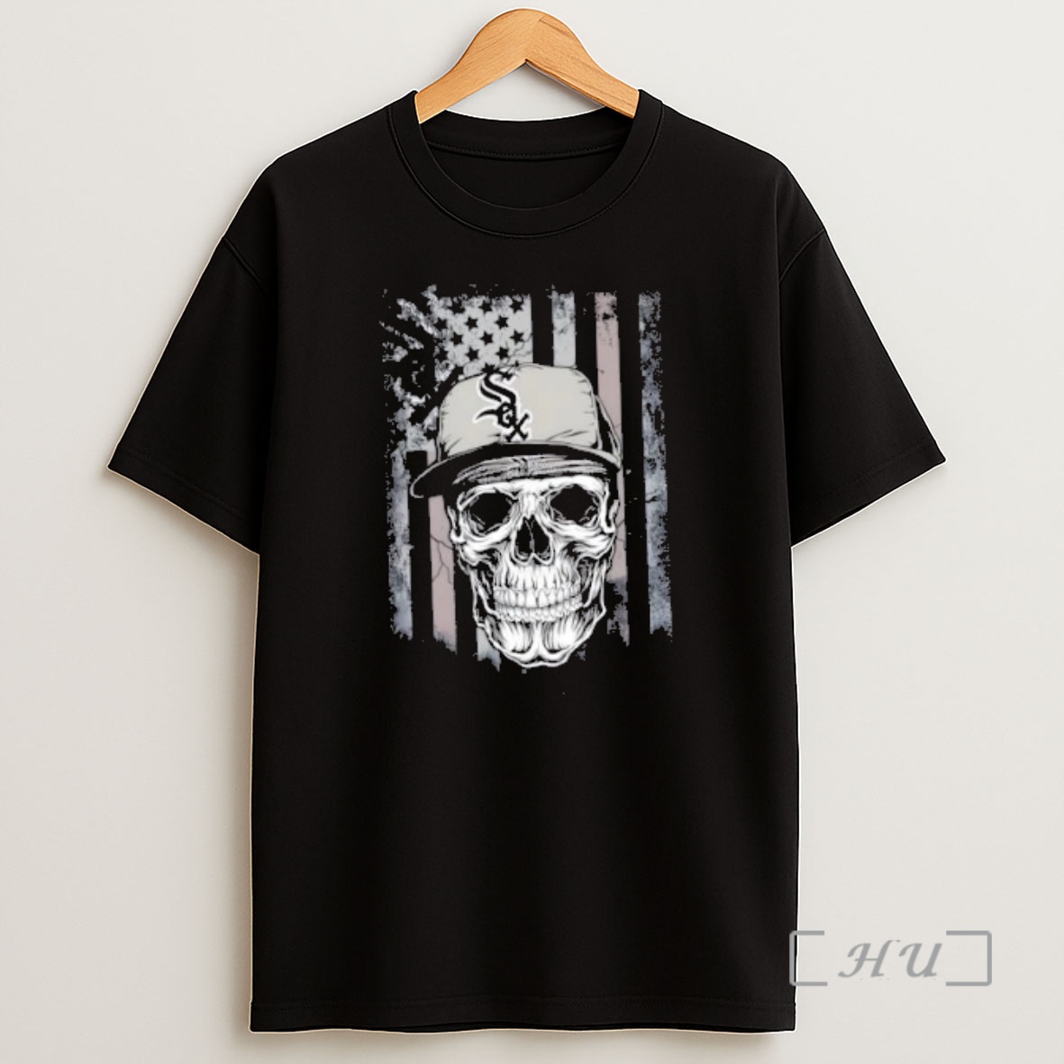Officials Skull Wearing A Cap Chicago White Sox Us Flag Shirt Sweatshirt Tee