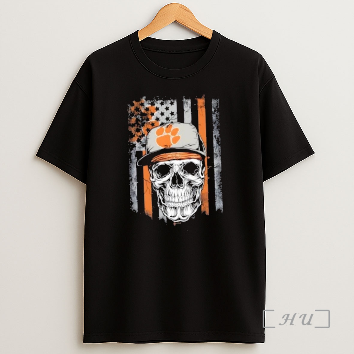 Officials Skull Wearing A Cap Clemson Tigers Us Flag Shirt Sweatshirt Tee
