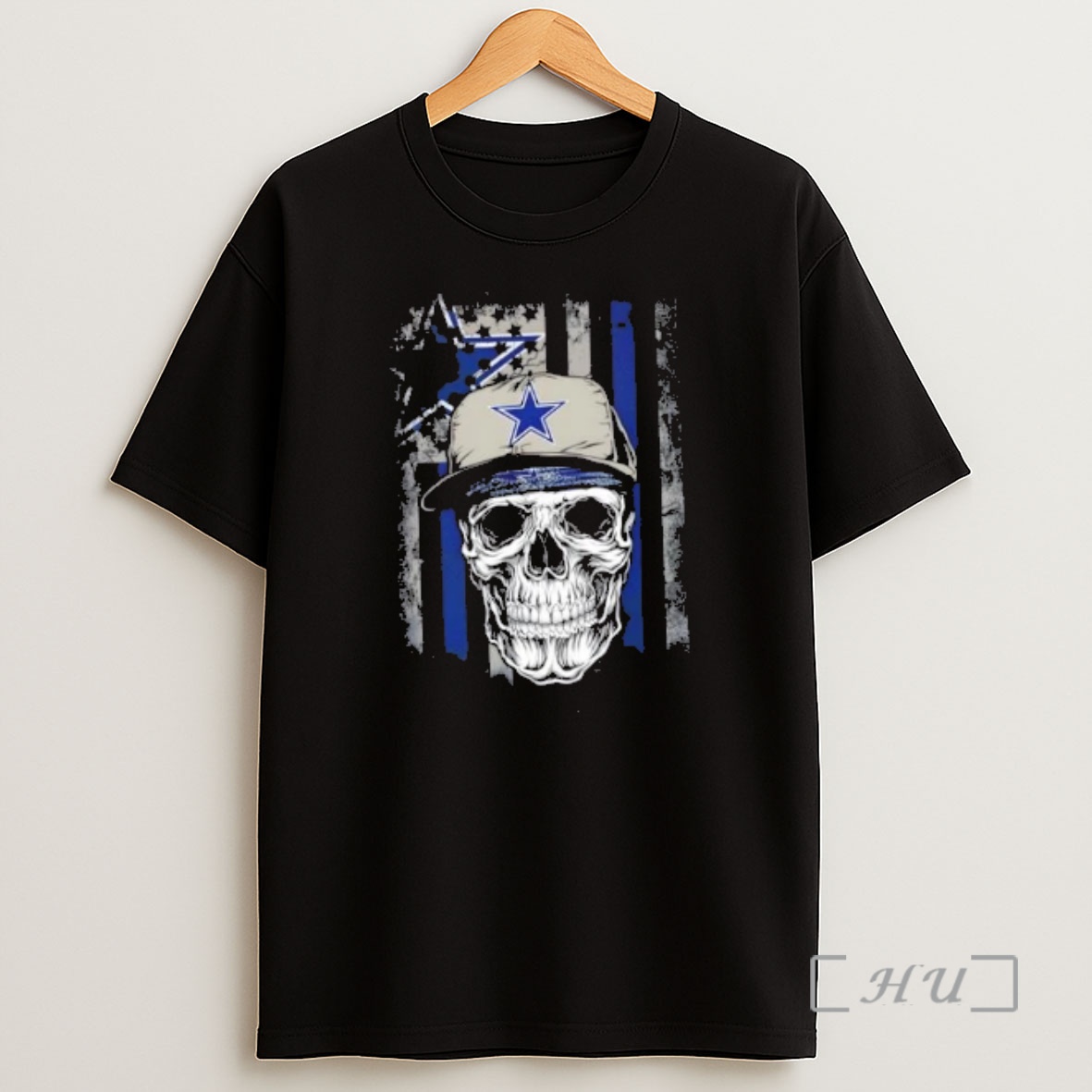 Officials Skull Wearing A Cap Dallas Cowboys Us Flag Shirt Sweatshirt Tee