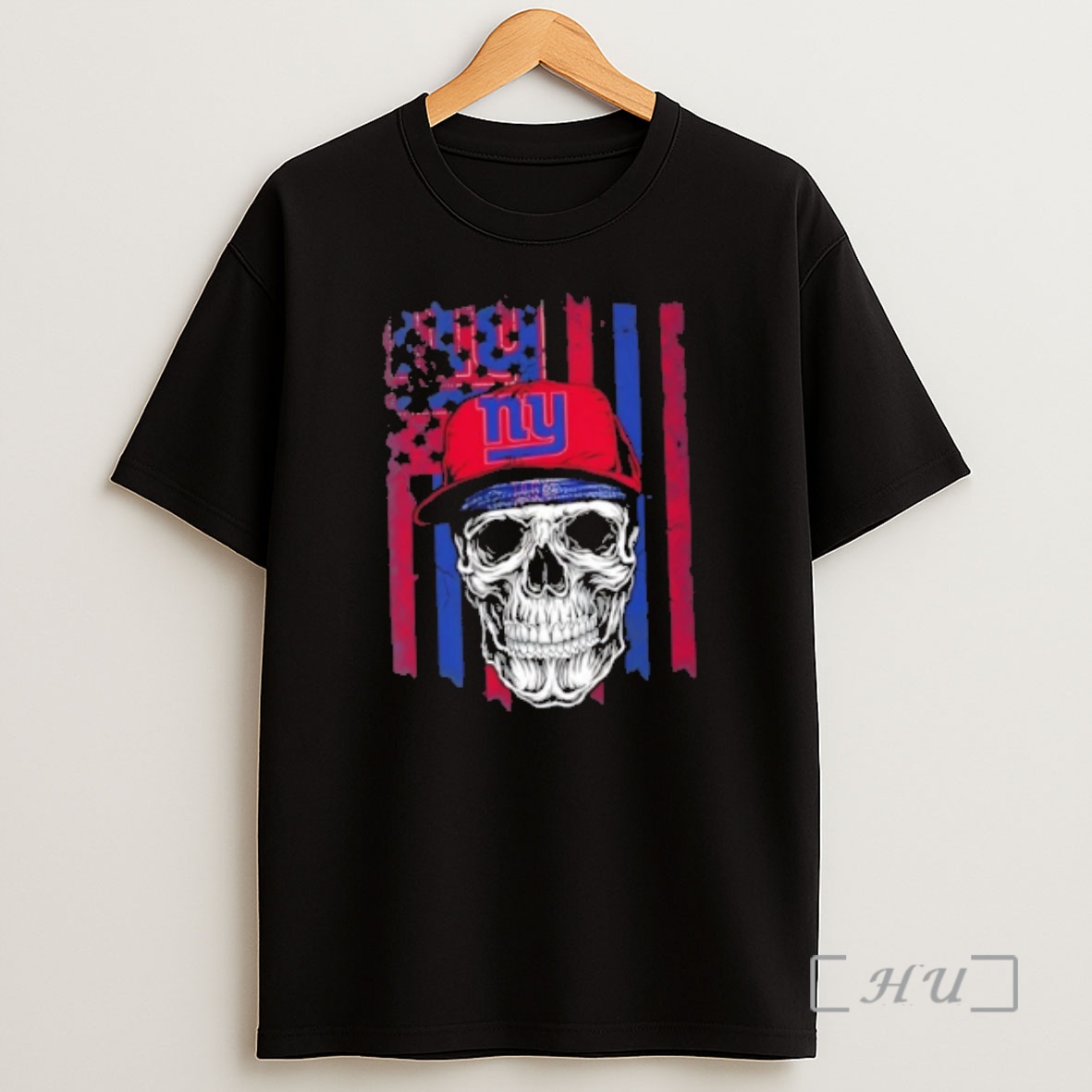 Officials Skull Wearing A Cap New York Giants Us Flag Shirt Sweatshirt Tee