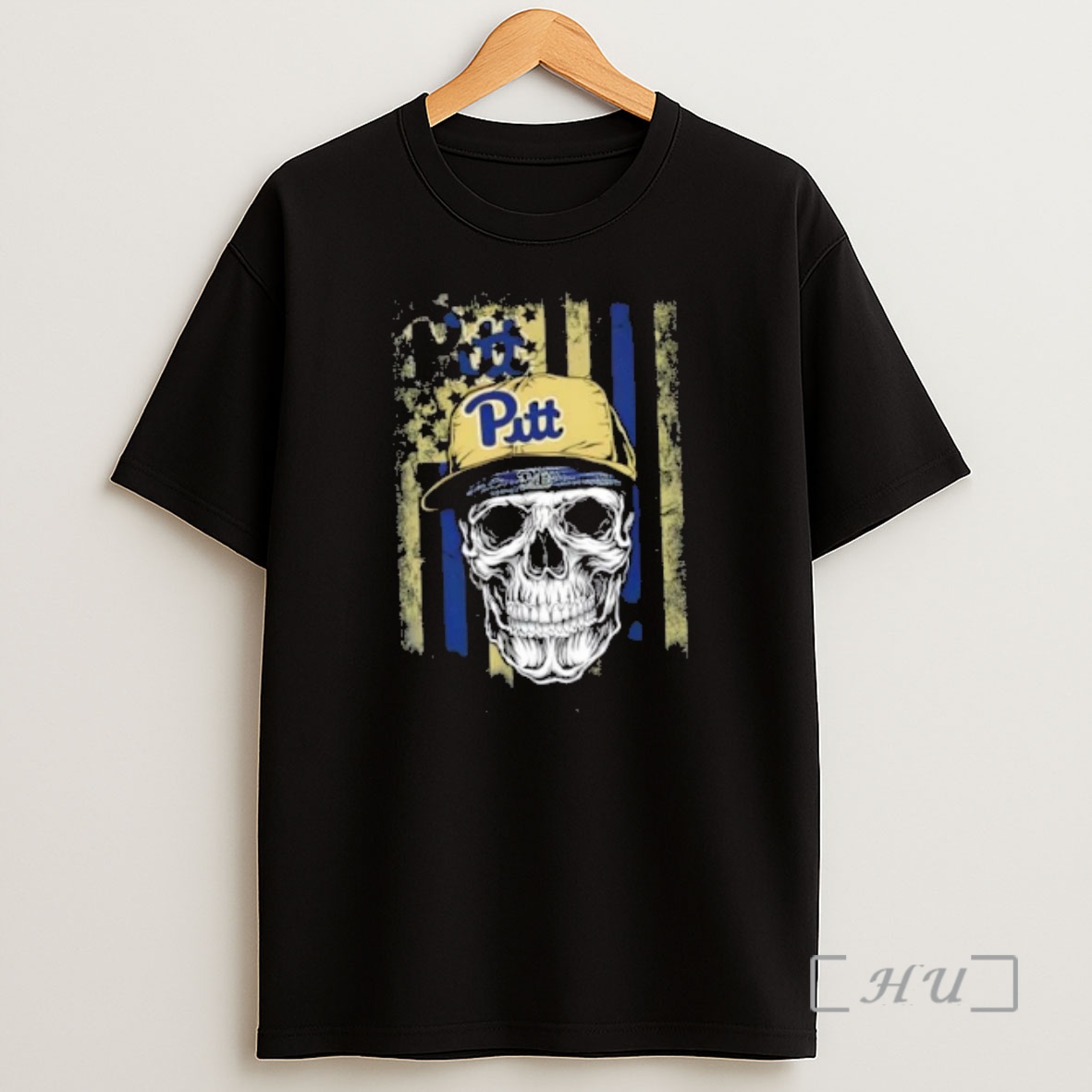 Officials Skull Wearing A Cap Pittsburgh Panthers Us Flag Shirt Sweatshirt Tee
