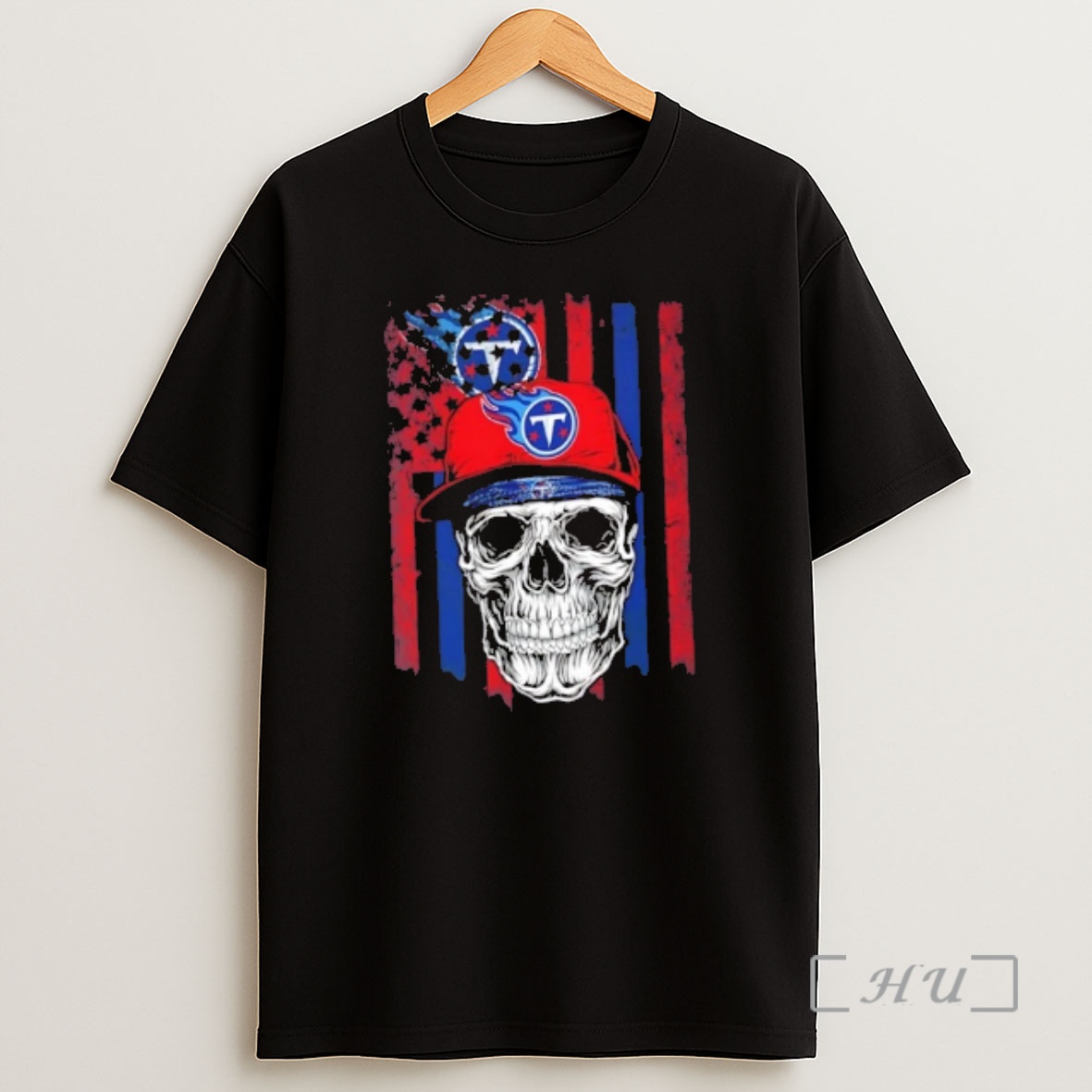 Officials Skull Wearing A Cap Tennessee Titans Us Flag Shirt Sweatshirt Tee