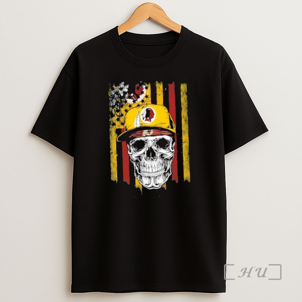Officials Skull Wearing A Cap Washington Redskins Us Flag Shirt Sweatshirt Tee
