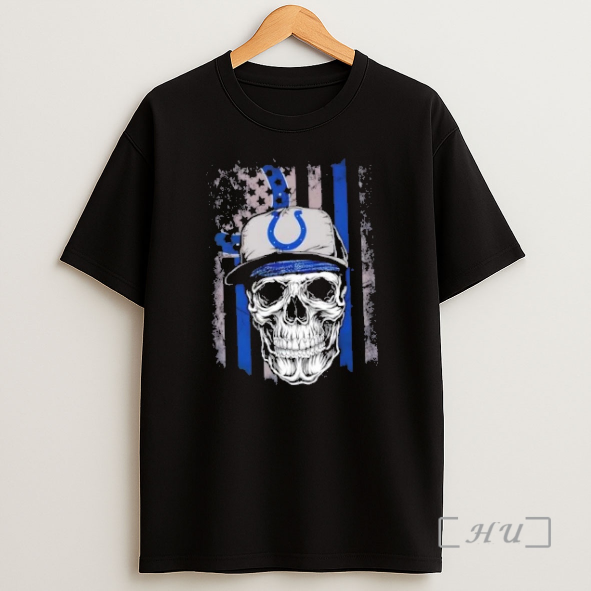Officials Skull Wearing A Cap X Indianapolis Colts Us Flag Shirt Sweatshirt Tee