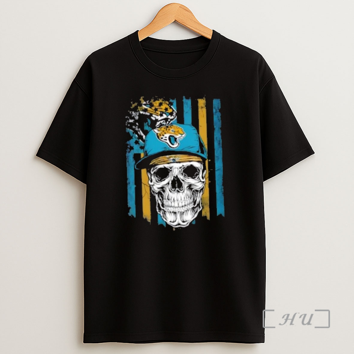 Officials Skull Wearing A Cap X Jacksonville Jaguars Us Flag Shirt Sweatshirt Tee