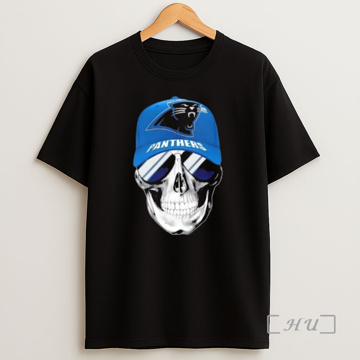 Officials Skull Wearing A Cap And Smile Carolina Panthers Fans Shirt Sweatshirt Tee