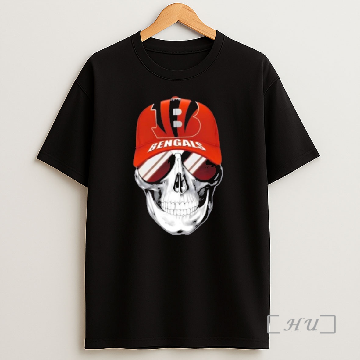 Officials Skull Wearing A Cap And Smile Cincinnati Bengals Fans Shirt Sweatshirt Tee