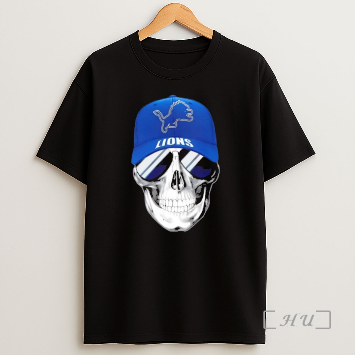 Officials Skull Wearing A Cap And Smile Detroit Lions Fans Shirt Sweatshirt Tee
