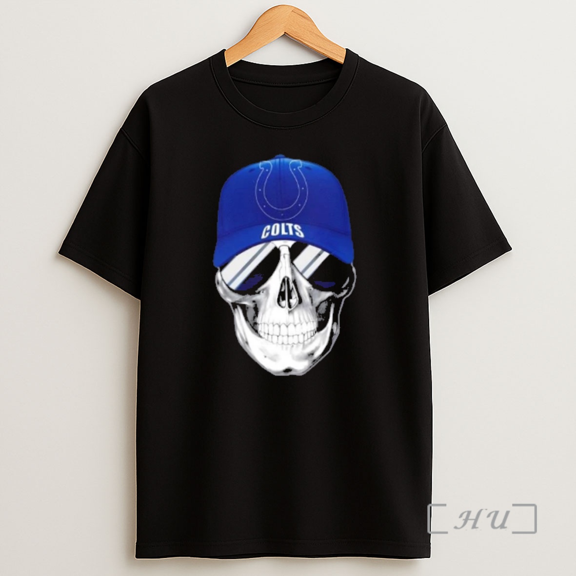 Officials Skull Wearing A Cap And Smile Indianapolis Colts Fans Shirt Sweatshirt Tee